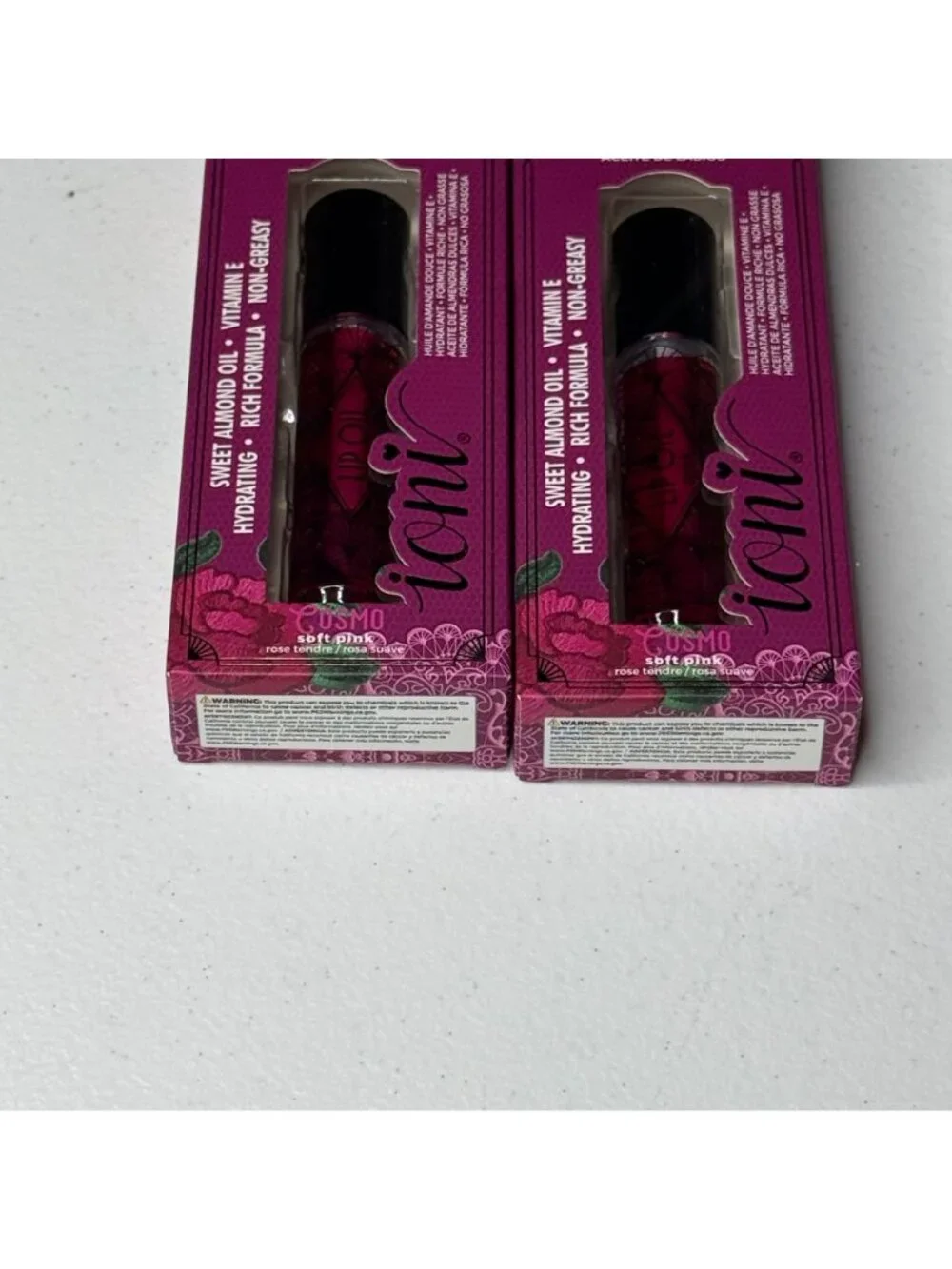 Ioni Lip Oil 2 Pack Cosmo Soft Pink Sweet Almond Hydrating New